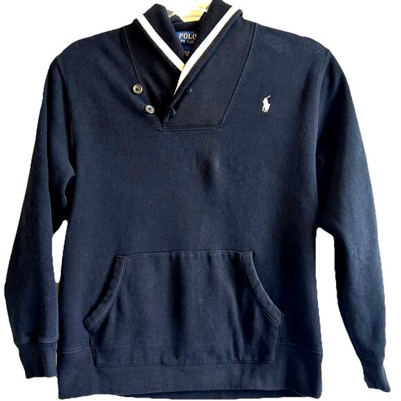 Polo Ralph Lauren Shawl Collar Pullover Sweatshirt Stripe Women S/M, Kid XL - Picture 9 of 12